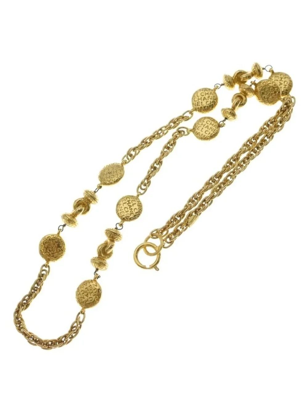 Chanel Mademoiselle Long Chain Necklace Gold